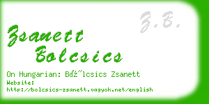 zsanett bolcsics business card